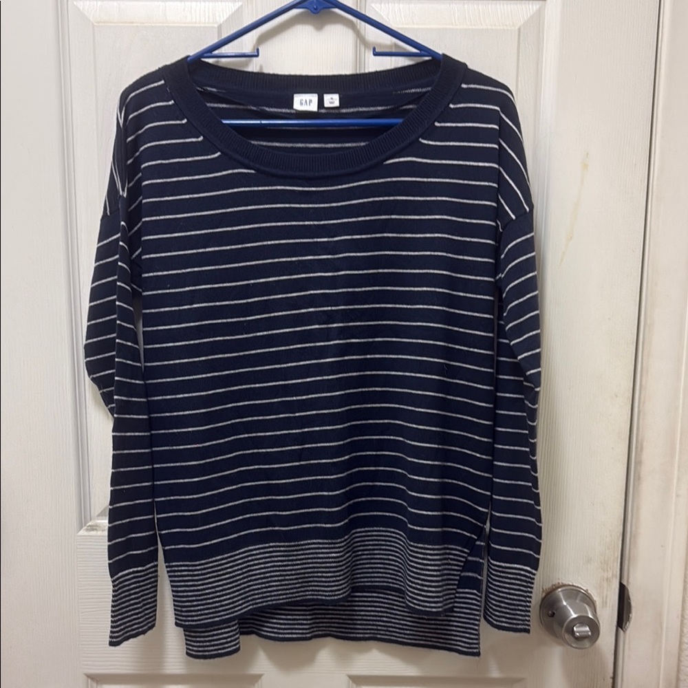GAP Dark Blue and White Striped Pullover